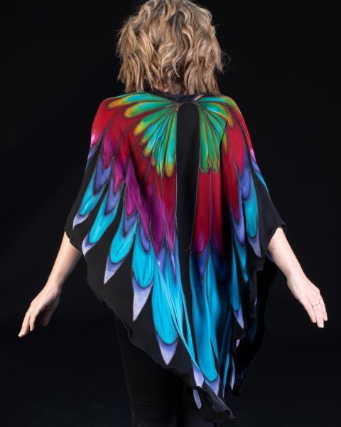 Fire Bird - Hand Painted Silk Bird Wrap picture