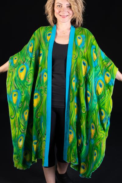 Peacock Wrap - Turquoise and green picture
