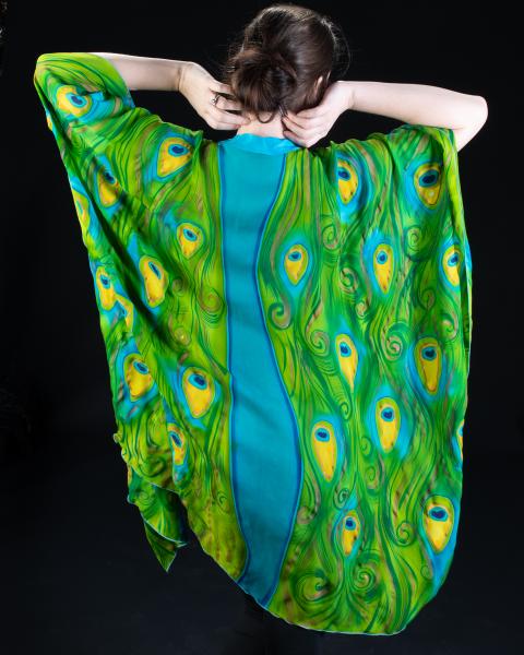 Peacock Wrap - Turquoise and green picture