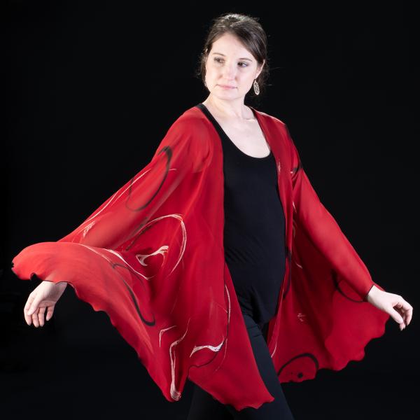 Red Silk Chiffon Wrap picture