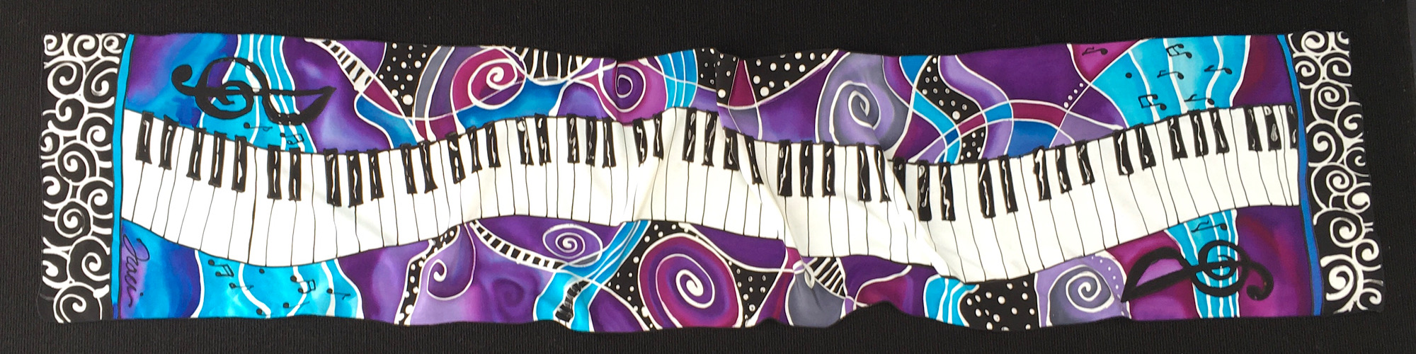 14" x 72" Musical Extravaganza scarf - PURPLE