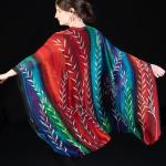 BAMBOO design Silk Chiffon Wrap - warms and cools