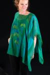 Gingko Leaf Silk Chiffon Poncho