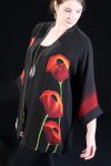 Hand Painted Silk Jacket in POPPY design