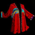 Hand Painted Silk Jacket in RED DANCE design