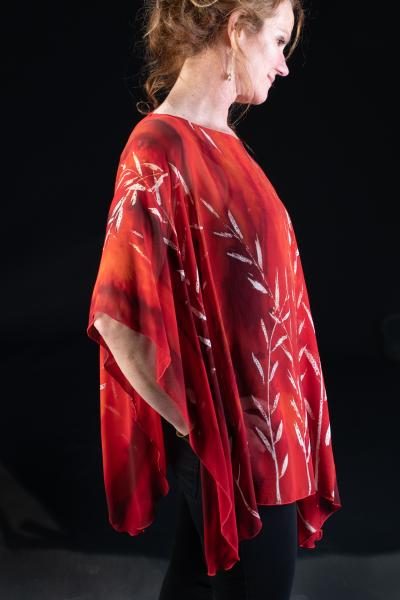 BAMBOO design Silk Chiffon Poncho picture