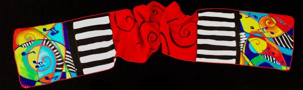 8" x 60" RED DRAMA scarf picture