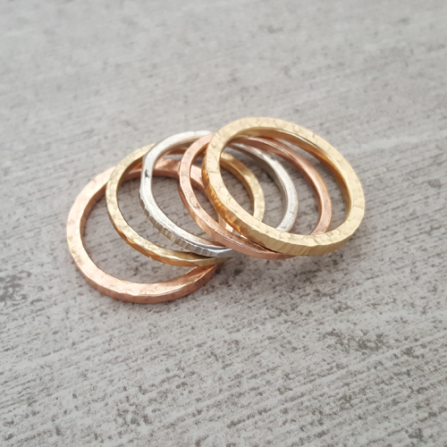14k Gold Stack Ring Set of 5 picture