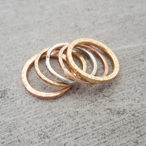 14k Gold Stack Ring Set of 5 picture