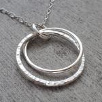 Silver Double Hoop Necklace