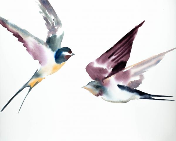 Swallows in Flight No. 6