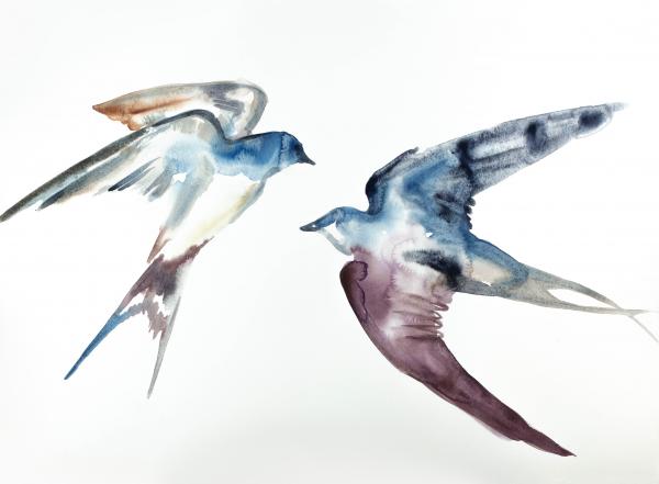 Swallows in Flight No. 21