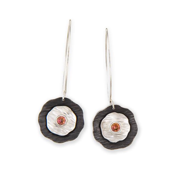 Double Flower Earrings with Mystic Topaz