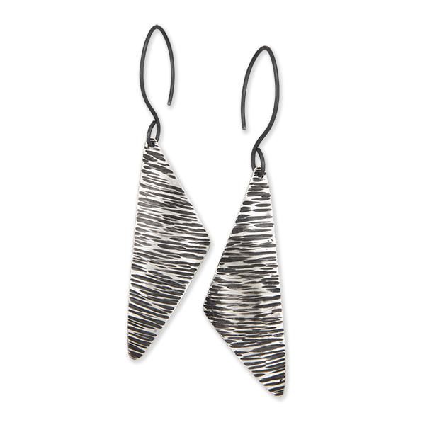 Asymmetrical Earrings - Hammered Texture