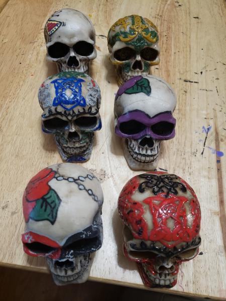 Painted Resin Skulls