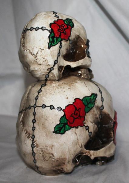 Painted Double Resin Skull picture