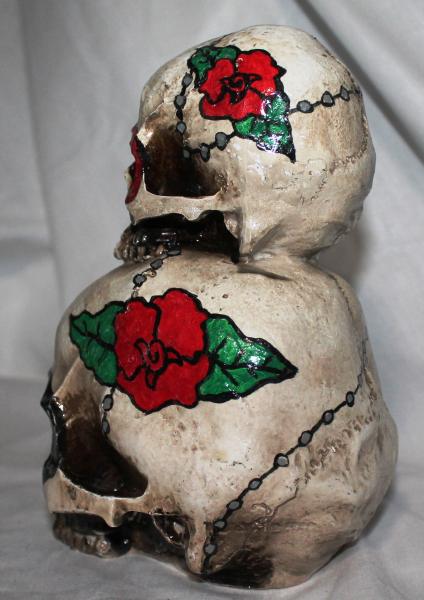 Painted Double Resin Skull picture