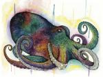 Cosmic Octopus, LIMITED EDITION PRINT, Watercolor and Pen and Ink, by Haylee McFarland