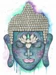 Cosmic Buddha Print, Watercolor and Pen and Ink, by Haylee McFarland