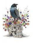 Crow and Skull, LIMITED EDITION PRINT, Watercolor and Pen and Ink, by Haylee McFarland