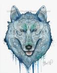 Adorable Husky Print, Watercolor and Pen and Ink, by Haylee McFarland