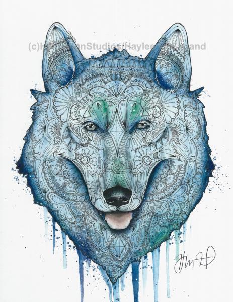 Adorable Husky Print, Watercolor and Pen and Ink, by Haylee McFarland picture