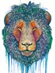 Cosmic Lion, LIMITED EDITION PRINT, Watercolor and Pen and Ink, by Haylee McFarland