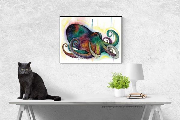 Cosmic Octopus, LIMITED EDITION PRINT, Watercolor and Pen and Ink, by Haylee McFarland picture