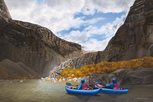 Kayaking on the Owyhee River - 24x36