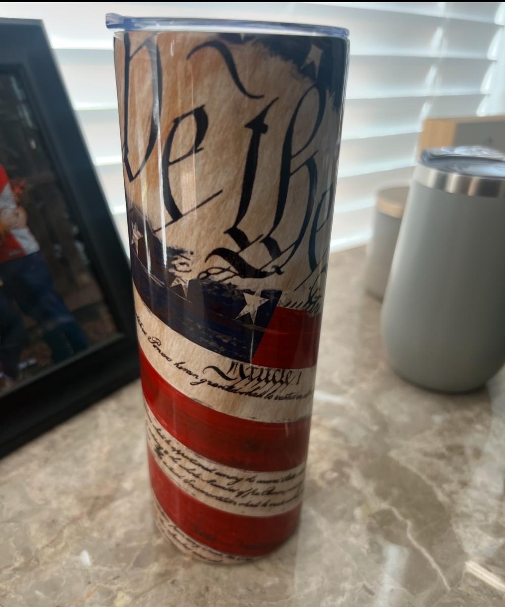 Customized 20 oz sublimation tumbler, vinyl designs and engraved cups picture