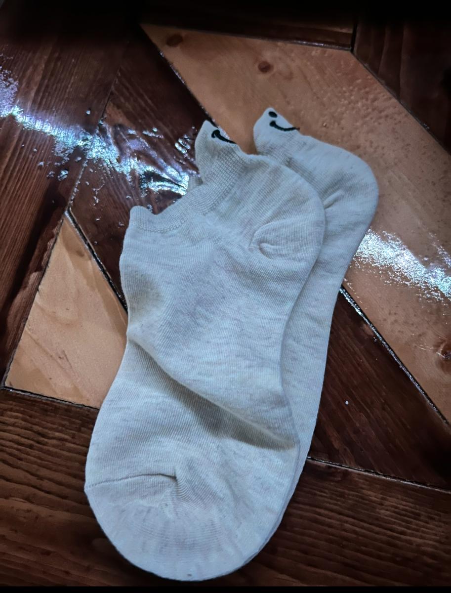 Socks with cute faces on the back picture