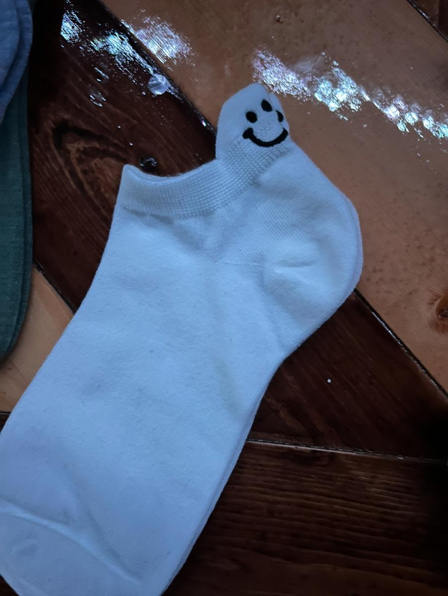 Socks with cute faces on the back picture