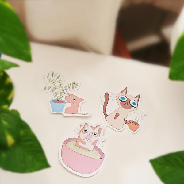 Anxious Cat Sticker Set picture