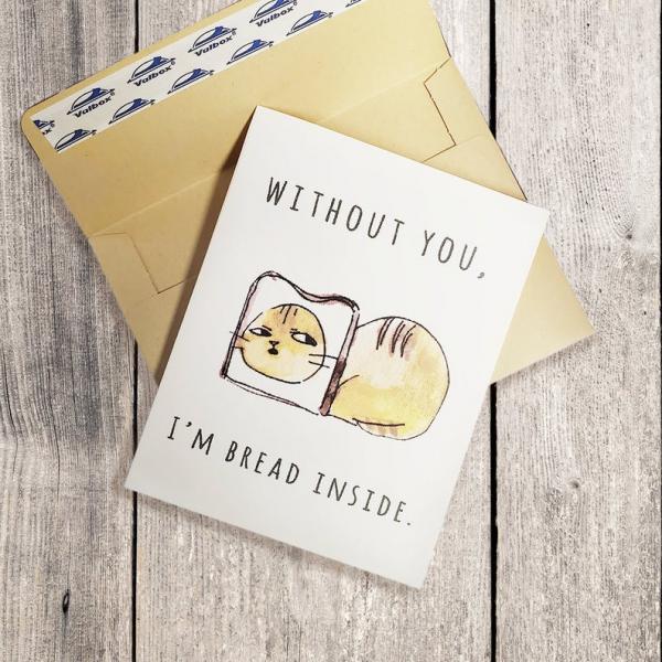 A2 Bread Cat Greeting Cards
