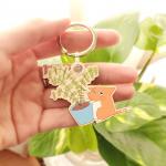 Plant Cat Keychain