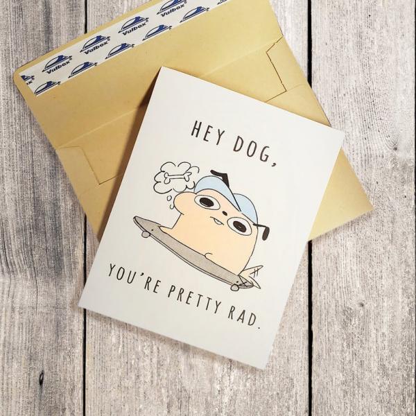 A2 Rad Dog Greeting Cards