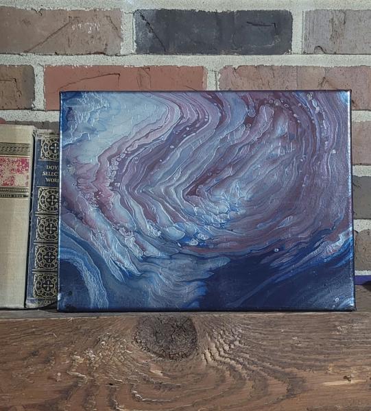Silvered Cosmos- Original Acrylic Pour Painting