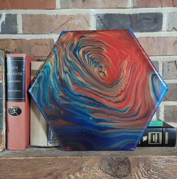 Whirling Dreamscapes- Abstract Hexagonal Fluid Art Painting picture