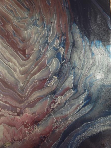 Silvered Cosmos- Original Acrylic Pour Painting picture