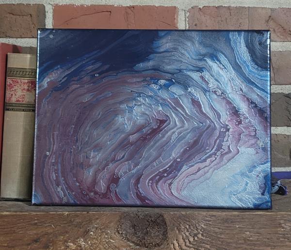Silvered Cosmos- Original Acrylic Pour Painting picture