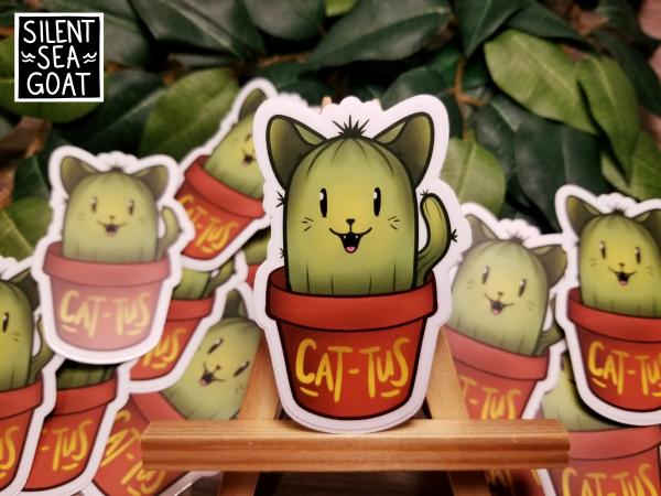 Cactus Cat 3" Vinyl Sticker picture