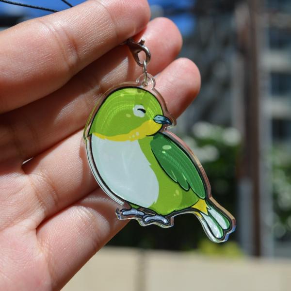 CLEARANCE Cute Green Bird 2" Acrylic Charm