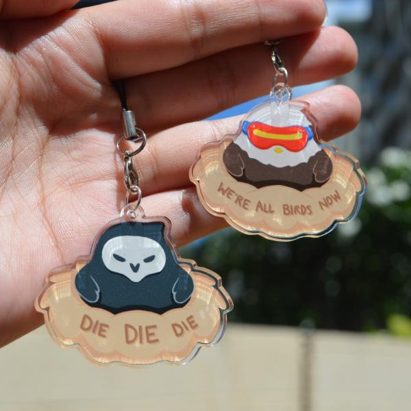 CLEARANCE Overwatch Reaper Birb and Birb76 Acrylic Charms