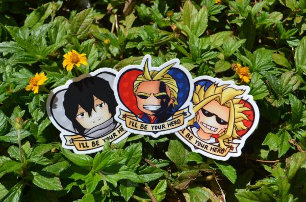 BNHA "I'll Be Your Hero" 3" Vinyl Stickers picture