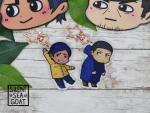 Golden Kamuy Koito and Tsukishima 3 Inch Holographic Acrylic Charms