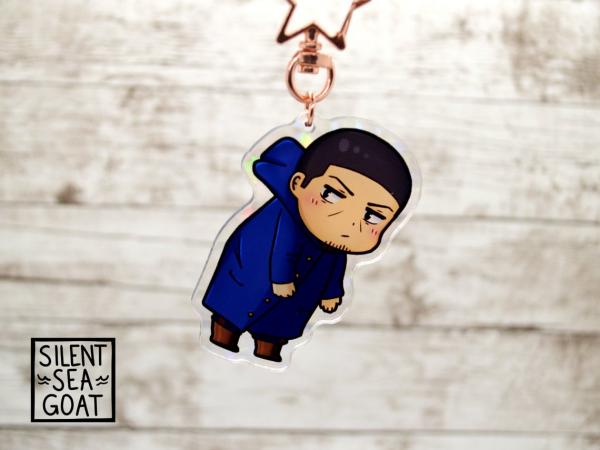 Golden Kamuy Koito and Tsukishima 3 Inch Holographic Acrylic Charms picture