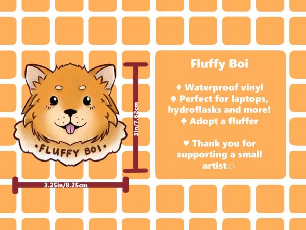 Fluffy Boi 3" Vinyl Stickers picture