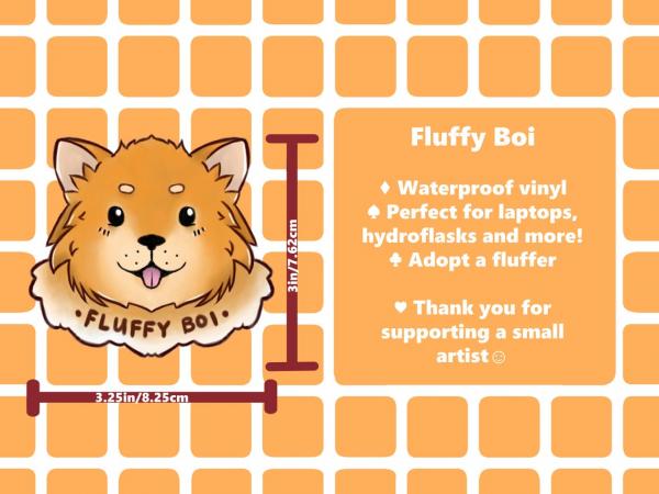 Fluffy Boi 3" Vinyl Stickers picture