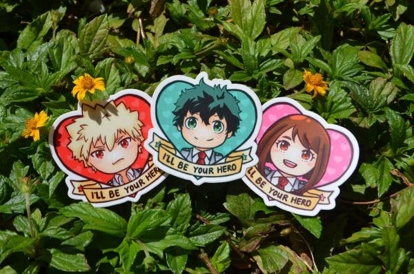 BNHA "I'll Be Your Hero" 3" Vinyl Stickers picture