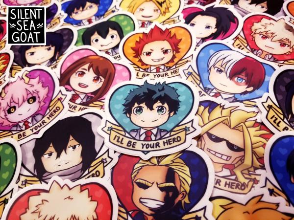 BNHA "I'll Be Your Hero" 3" Vinyl Stickers picture